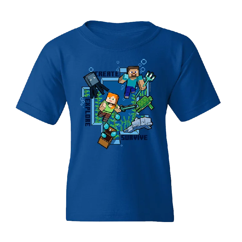 British Style Minecraft Create, Explore, Survive Kids Short Sleeve T-Shirt