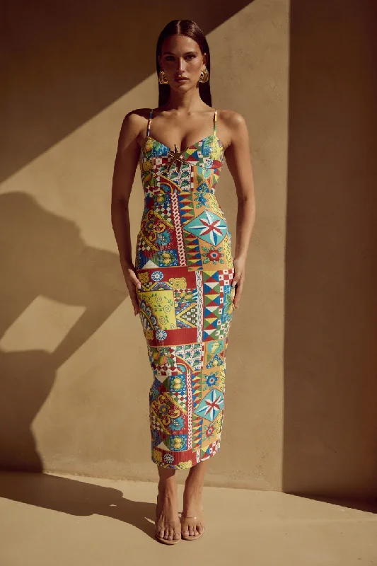 Luxury Fashion BENITO MIDI DRESS - PHAEDRA PRINT