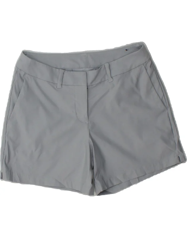 Modern City NIKE Womens Dri Fit Chino Shorts UK 8 Small W30  Grey Polyester