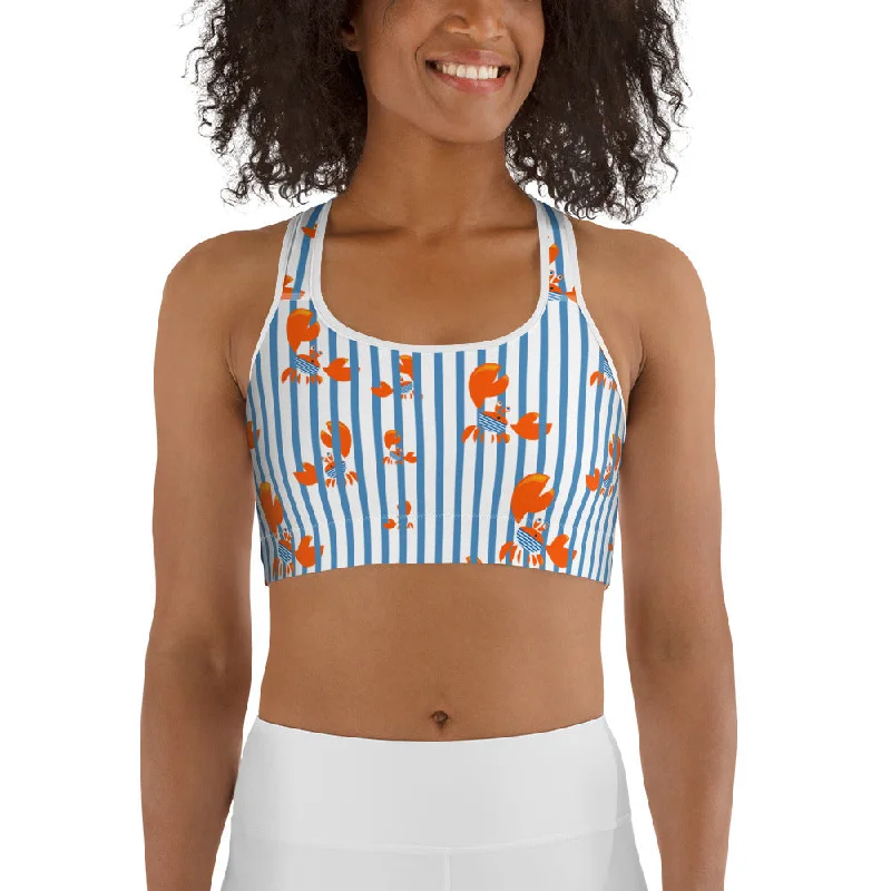 Fashion Trend Stripes & Crabs Sports Bra