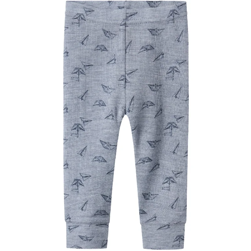 Relaxed Chic Name It Tradewinds Aop Wang Wool Rib Long Johns Aop