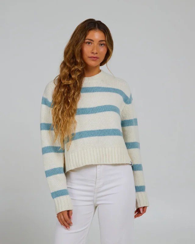 Economic Outlook Lighthouse Crew Fleece - Off White/Cloud Blue