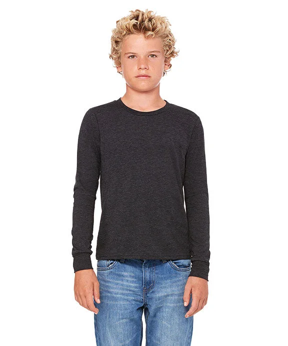 Casual Chic 3513Y - Bella + Canvas Youth Triblend Long-Sleeve T-Shirt | Charcoal Black