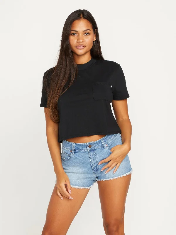 Sports High Waist Style Stoney Stretch Shorts - Blue Drift