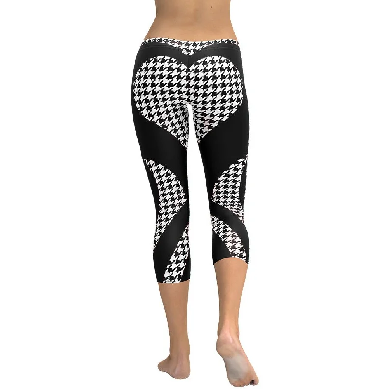 Street Graffiti Design Houndstooth Heart Shaped Capris