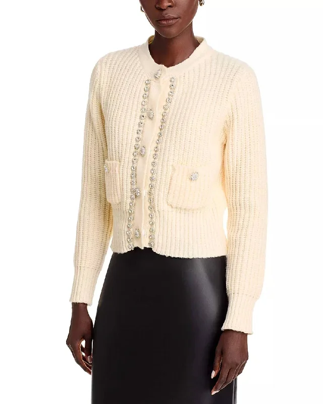 Fresh Comfort Jewel Cardigan In Cream