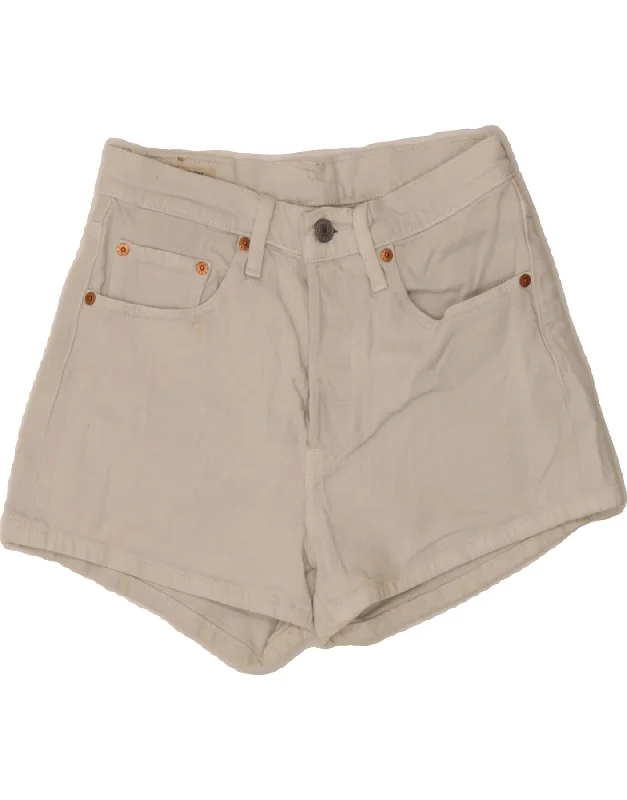 Sports outdoor style LEVI'S Womens Denim Shorts W26 Small White Cotton