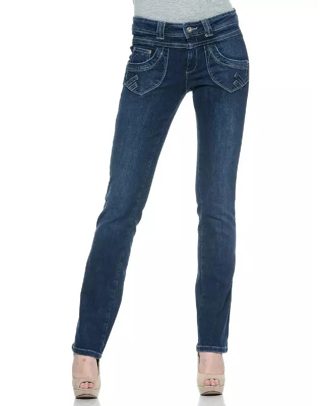 Street Graffiti Design Ungaro Fever Women's Blue Cotton Jeans & Pant - W30 US