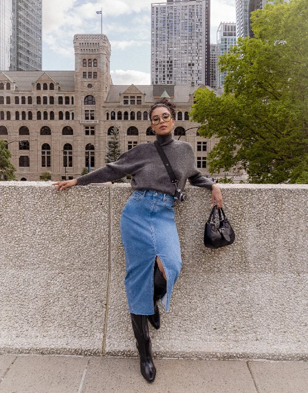 British Style SKIRT / LAKE BLUE
