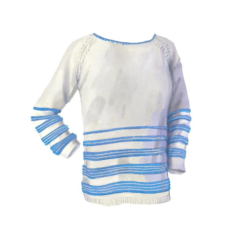 Romantic And Sweet Nautical Stripe Scoop Neck Sweater