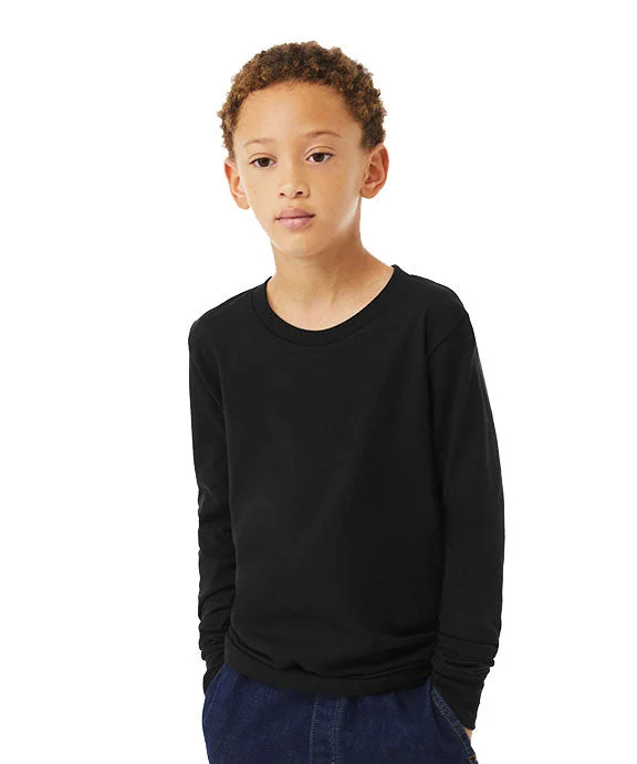 Exquisite Craftsmanship 3501YCV - Bella + Canvas Youth Heather CVC Long-Sleeve T-Shirt | Solid Black Blend