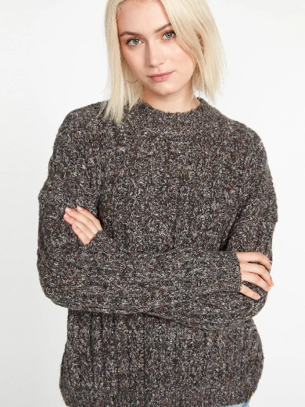 Moisture wicking Girl Chat Sweater - Black