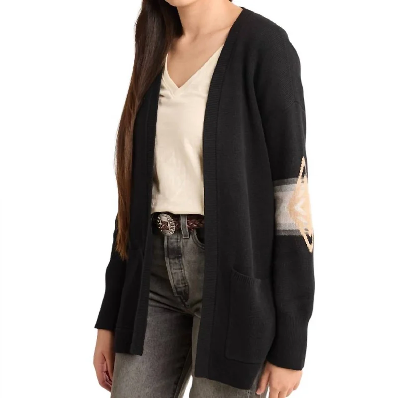 Sports And Leisure Sierra Springs Cardigan In Black Harding Multi