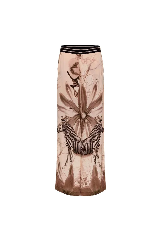 Retro Woolen Jacket Women's Palazzo Pants In Zebra Cream