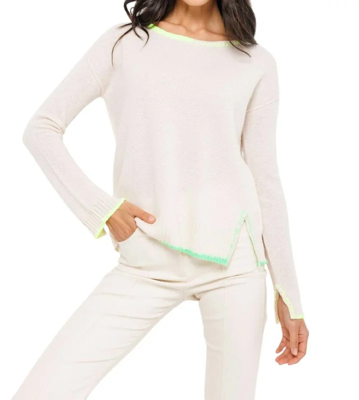 High-quality Design Split Decision Sweater In Frosting