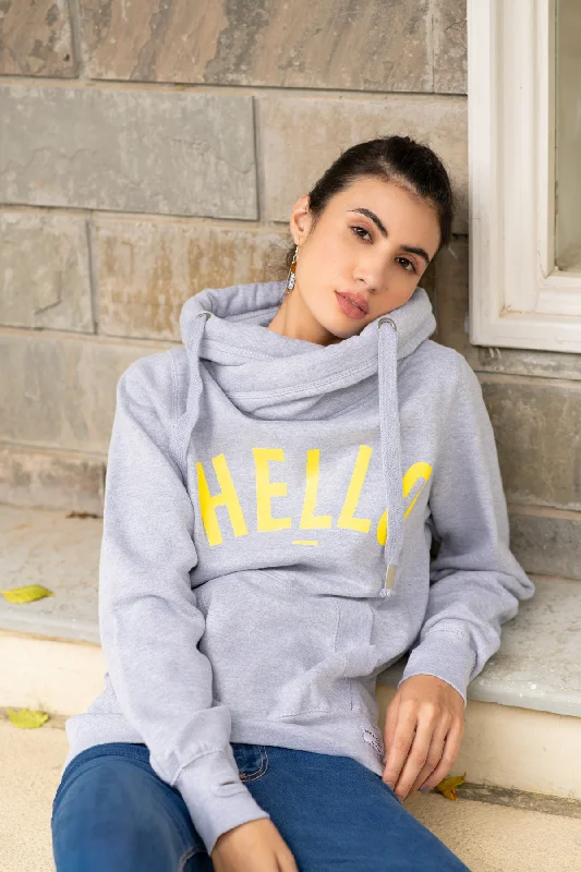 Free And Casual Yellow Hello Hoodie