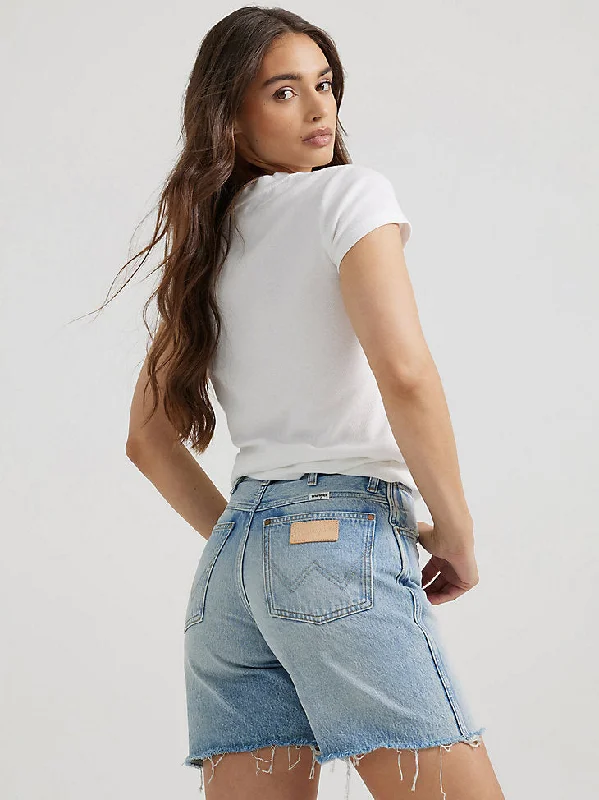 Exquisite Details Wrangler Cowboy short Bermuda Sky Women's Shorts