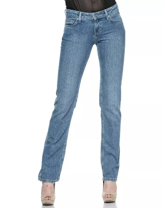 Basic Comfort Ungaro Fever Women's Light Blue Cotton Jeans & Pant - W28 US