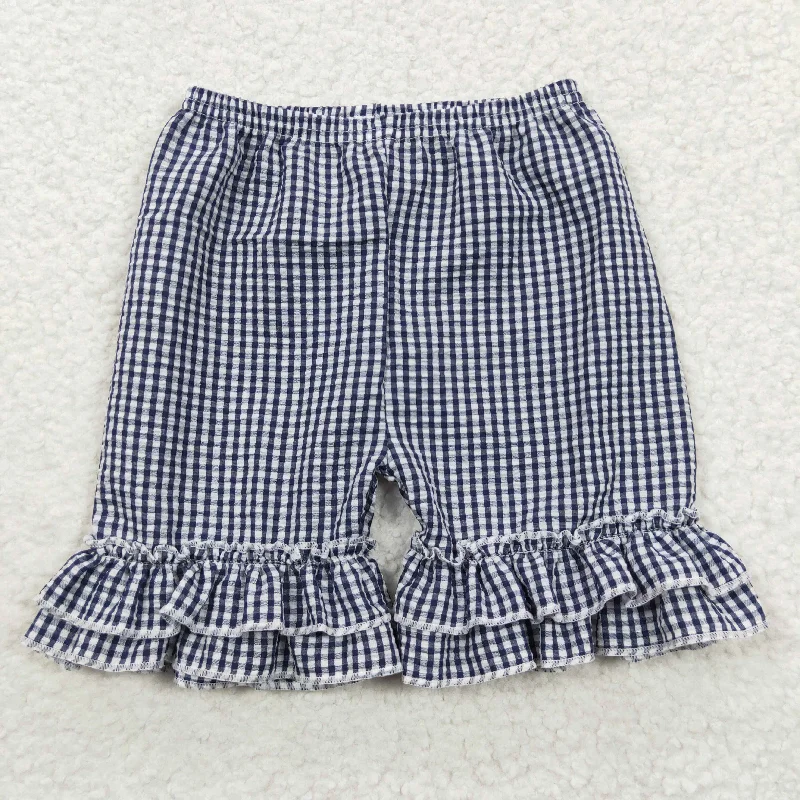 High-quality Design girls black plaid shorts SS0068