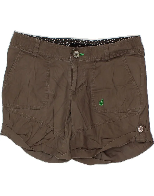 Body Design VOLCOM Womens Chino Shorts US 0 XS W30 Grey Cotton