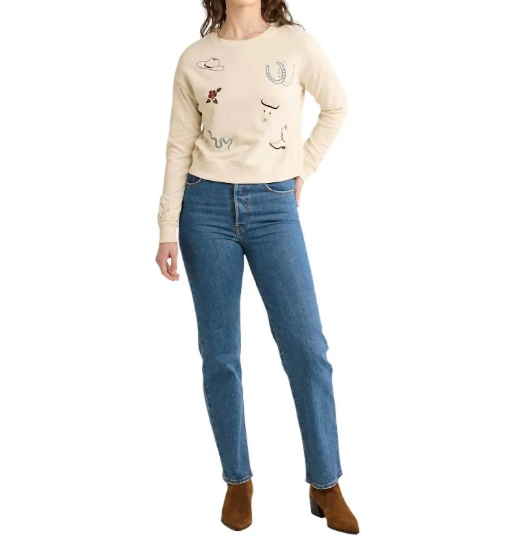 Elegant Style French Terry Pullover Sweater In Ivory