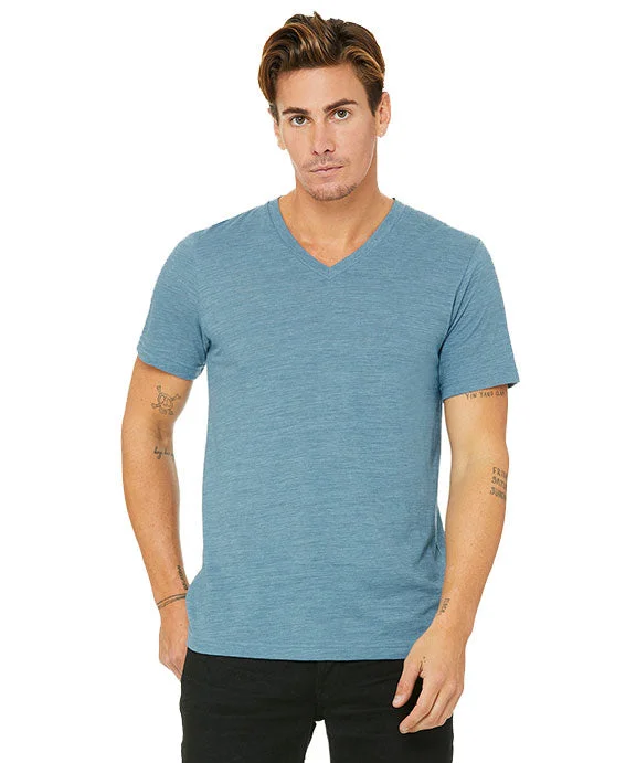 Urban Design Sense 3655C - Bella + Canvas Unisex Textured Jersey V-Neck T-Shirt | Denim Slub