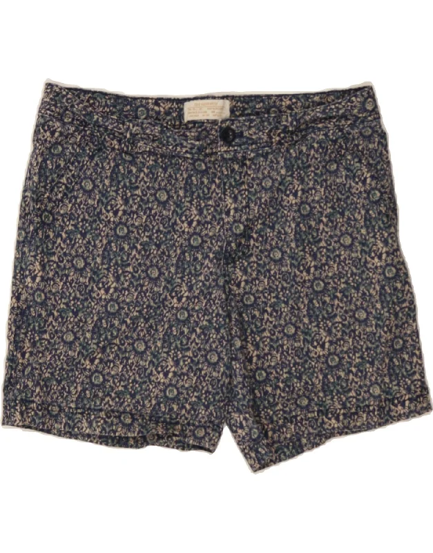 Multifunctional Style EDDIE BAUER Womens Chino Shorts US 12 Large W34 Navy Blue Floral Cotton