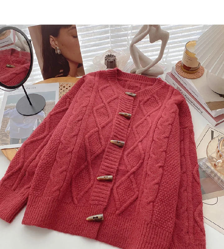 Exquisite Tailoring Vintage round neck button top  6039