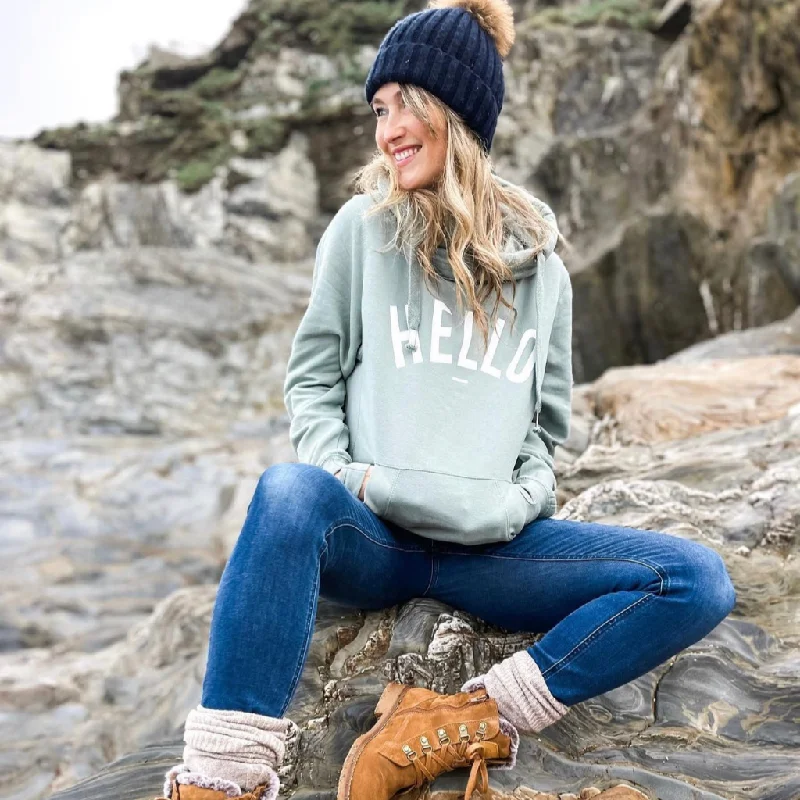 Urban Sense Sage Hello Cowl Neck Hoodie