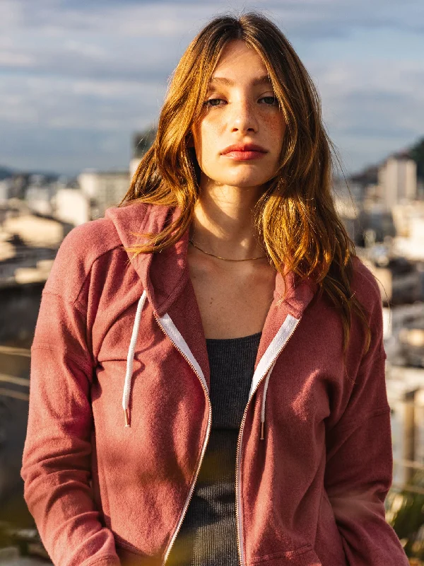 Warm and substantial Lived in Lounge Zip Hoodie - Rosewood