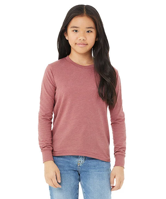 Soft Fashion 3501YCV - Bella + Canvas Youth Heather CVC Long-Sleeve T-Shirt | Heather Mauve