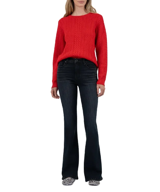 Printed pattern Emerson Scoop Neck Sweater In Red