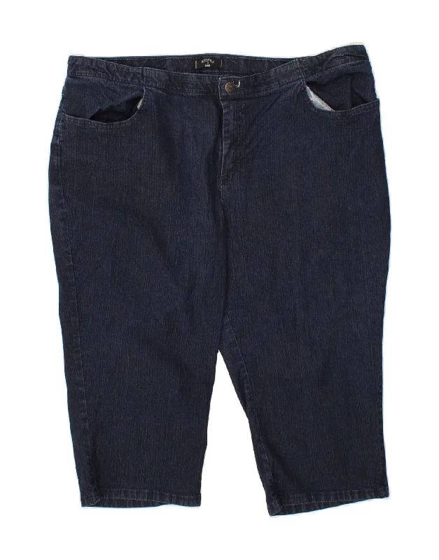 Classic Items LEE Womens Riders Bermuda Denim Shorts US 22 3XL W44  Navy Blue Cotton