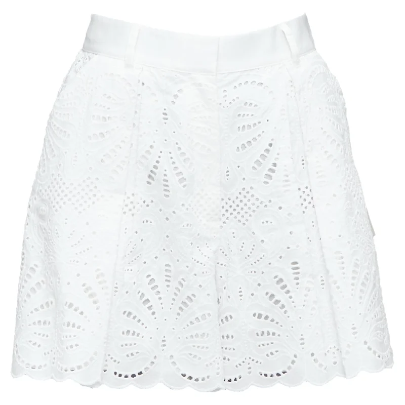 Design sense Self Portrait Floral Anglais Wide High Waist Shorts