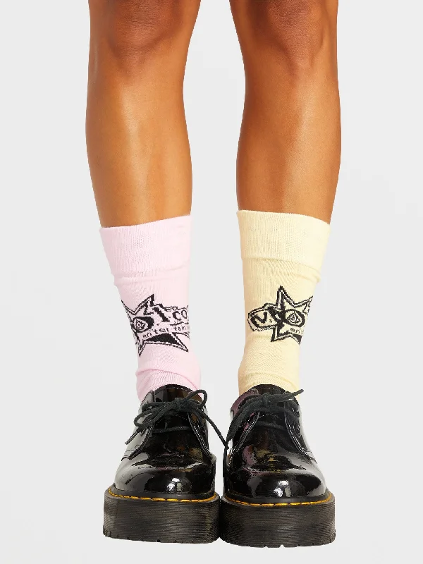 Classic Choice Womens Volcom Entertainment Socks - Reef Pink