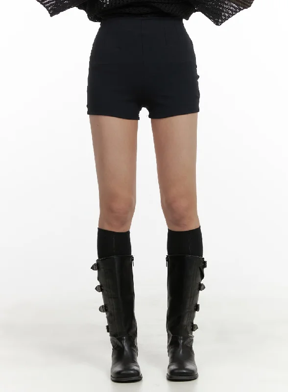 Sports Zipper Style Basic High Waisted Shorts CY417