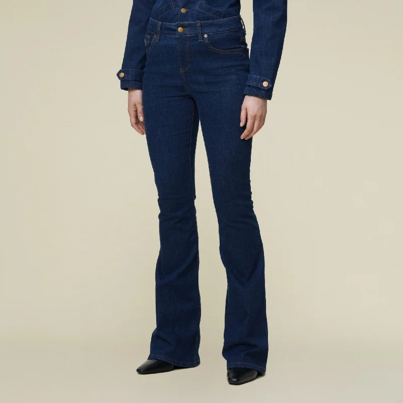 High-end Fashion Raval 16 Seymur Rinse - High Rise Flare