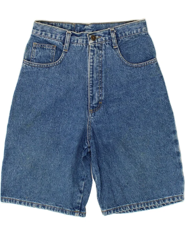 Lounge Wear VINTAGE Womens Denim Shorts UK 10 Small W28 Blue Cotton