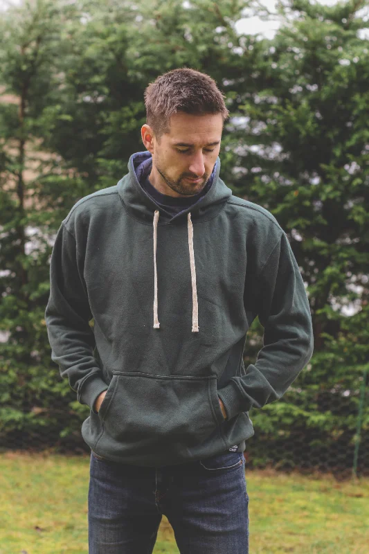 Street Charm Unisex Drop Shoulder Eco Hoodie - Forest Green