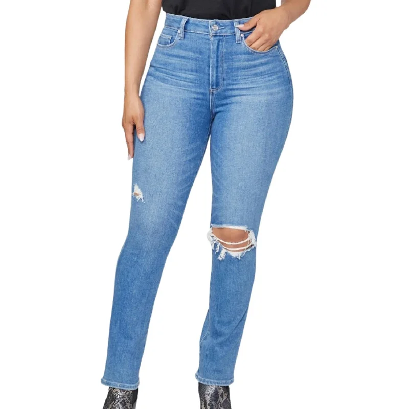 Street Personality Style Accent Straight Leg Jeans In Heartbreaker Destructed