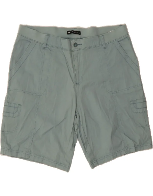Literary Style LEE Womens Relaxed Fit Cargo Shorts US 18 2XL W42 Blue Cotton