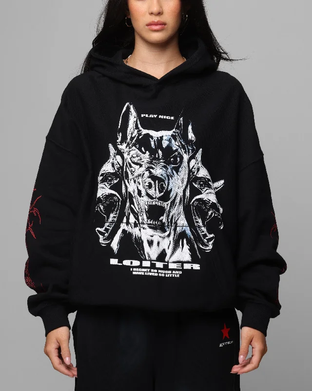 European Plan Loiter Chrome Dogs Vintage Hoodie Black