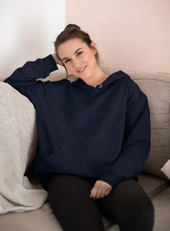 Sports And Leisure Basic Navy Blue Winter Hoodies