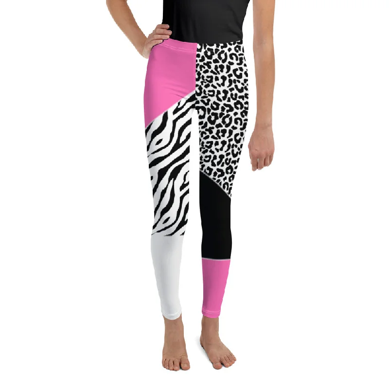 Street Style Leopard Color Block Youth Leggings