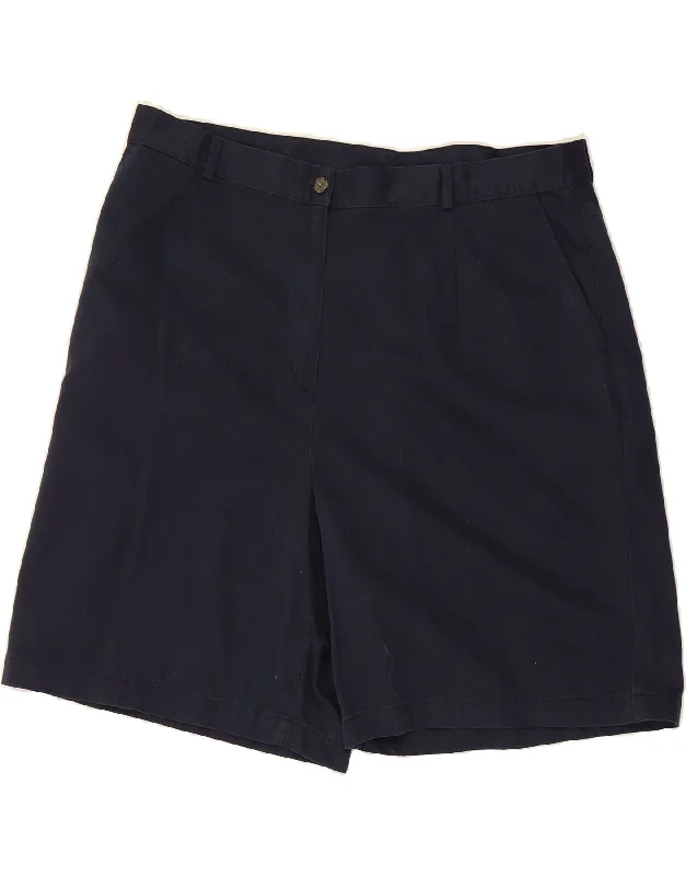 Relaxed Wear L.L.BEAN Womens High Waist Chino Shorts US 20 3XL W40  Navy Blue Cotton