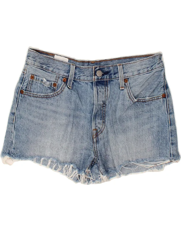 High Street Series LEVI'S Womens 501 Denim Shorts W28 Medium Blue Cotton