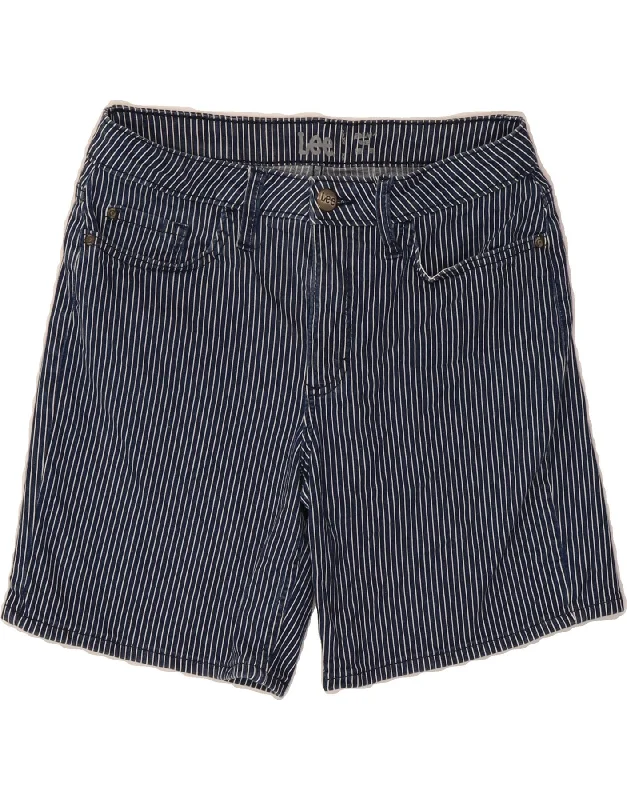 Dessert Matching LEE Womens Denim Shorts US 8 Medium W30  Navy Blue Pinstripe Cotton