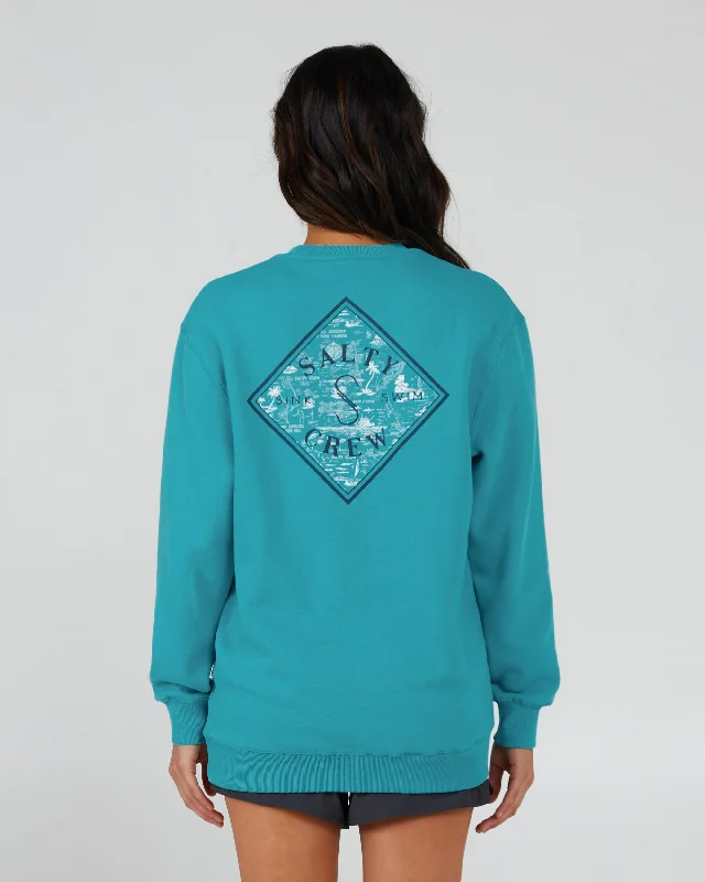 Timeless Comfort Tippet Fill Crew Fleece - Sea Green