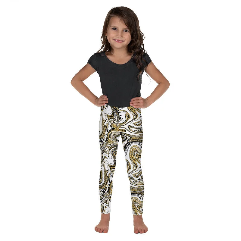 Chic Comfort Glitter Print Marble Kid's Leggings