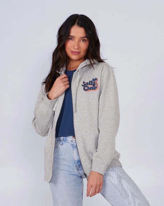 Urban Design Sense Salty Seventies Zip Fleece Hoodie - Athletic Heather